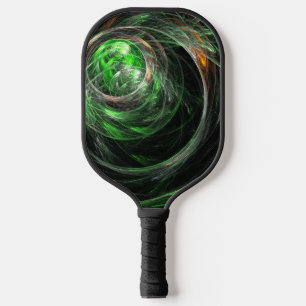 Around the World Green Abstract Art Pickleball Paddle