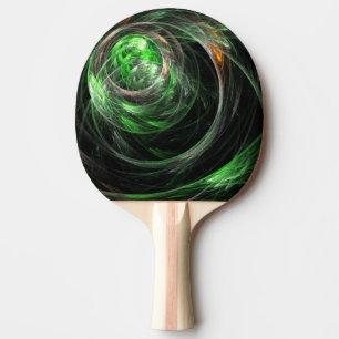 Around the World Green Abstract Art Ping Pong Paddle