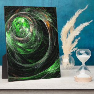 Around the World Green Abstract Art Plaque
