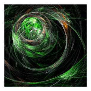 Around the World Green Abstract Art Poster