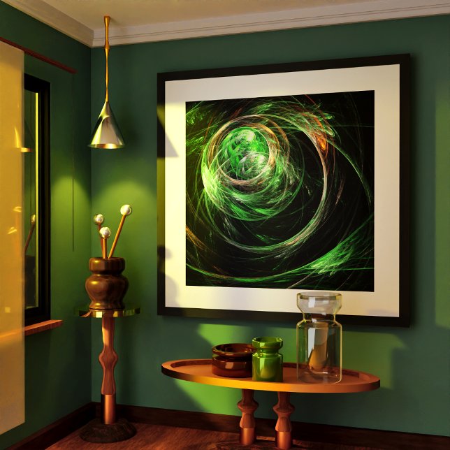 Around the World Green Abstract Art Print (Around the World Green Abstract Art Poster)