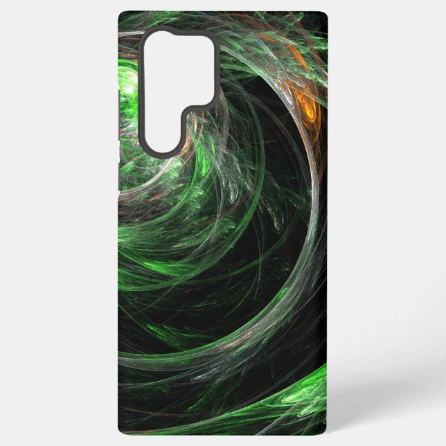 Around the World Green Abstract Art Samsung Galaxy S22 Ultra Case (Back)