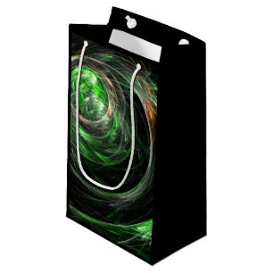 Around the World Green Abstract Art Small Gift Bag