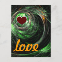 Around the World Green Love Postcard
