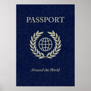 around the world : passport poster