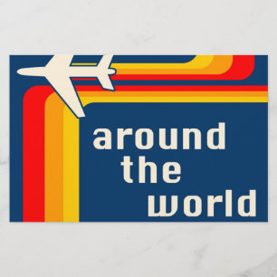 around the world : retro stripes flyer