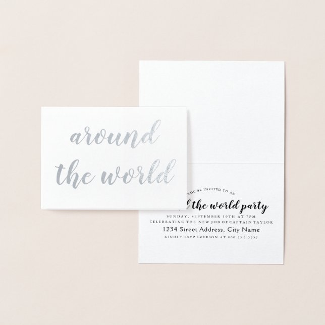 around the world silver foil card (Display)