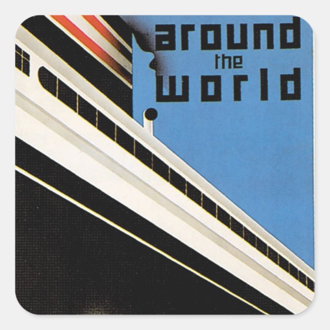 Around the World with NYK Square Sticker (Front)