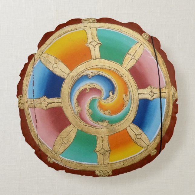 Around zen kissing life wheel round cushion (Front)