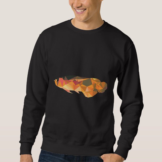 Arowana The Lucky Fish Polygonal Art Sweatshirt (Front)