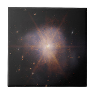 Arp 220 Lights Up The Night Sky Ceramic Tile
