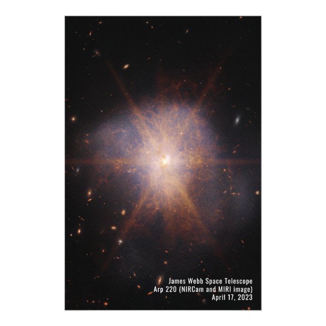 Arp 220 (NIRCam and MIRI image) James Webb (JWST) Photo Print (Front)