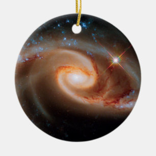 Arp 273 Rose Galaxies Hubble Outer Space Photo Ceramic Ornament
