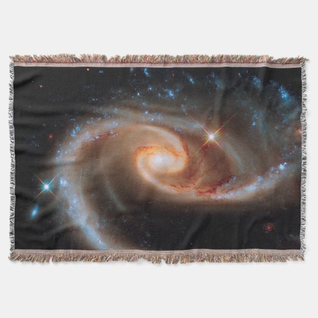 Arp 273 Rose Galaxies Hubble Outer Space Photo Throw Blanket (Front)