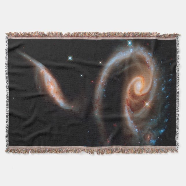Arp 273 Rose Galaxies Hubble Outer Space Photo Throw Blanket (Front)