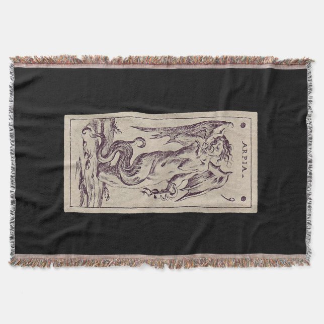 Arpia Tarot Card Throw Blanket (Front)