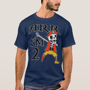 ARR I'M 2 Dabbing Pirate Skeleton Birthday Two Mem T-Shirt