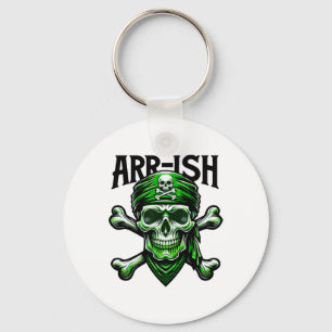 Arr-ish Irish Pirate St. Patricks Day Skull Key Ring