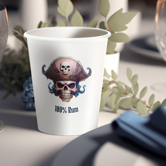 Arr! Pirate Boys "100% Rum" Joke Birthday Paper Cups (Creator Uploaded)