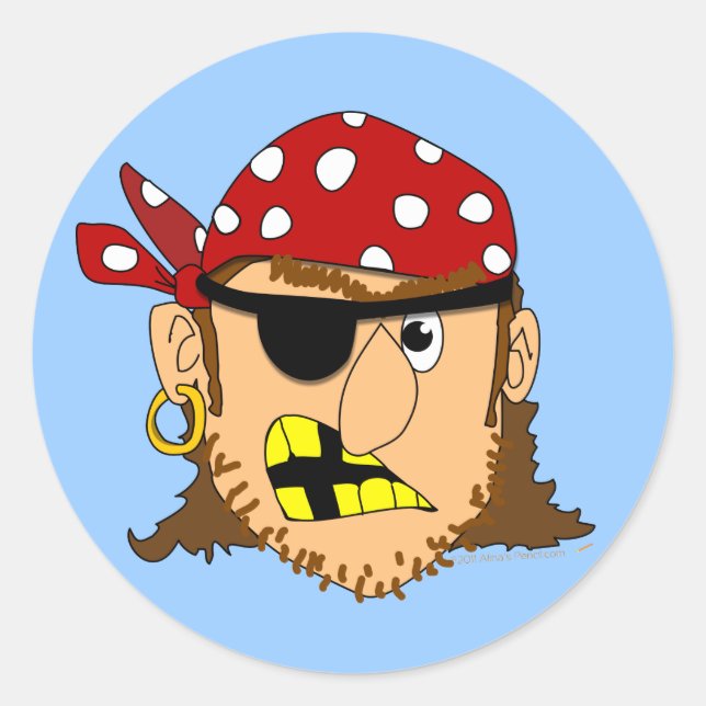 Arr Pirate Man Customisable Pirate Stuff Classic Round Sticker (Front)