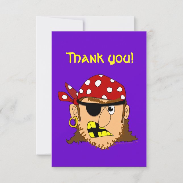 Arr Pirate Man Customisable Pirate Stuff Thank You Card (Front)