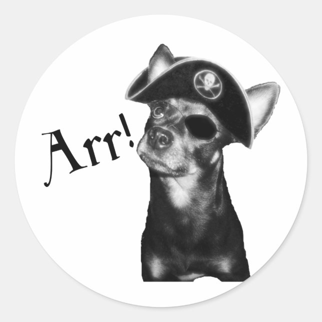 ARR Pooch Pirate Classic Round Sticker (Front)