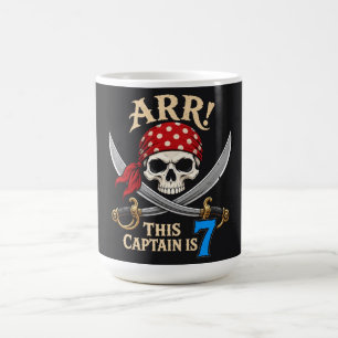 Arr! This Captain is 7 - Pirate 7th Birthday Boy  Coffee Mug