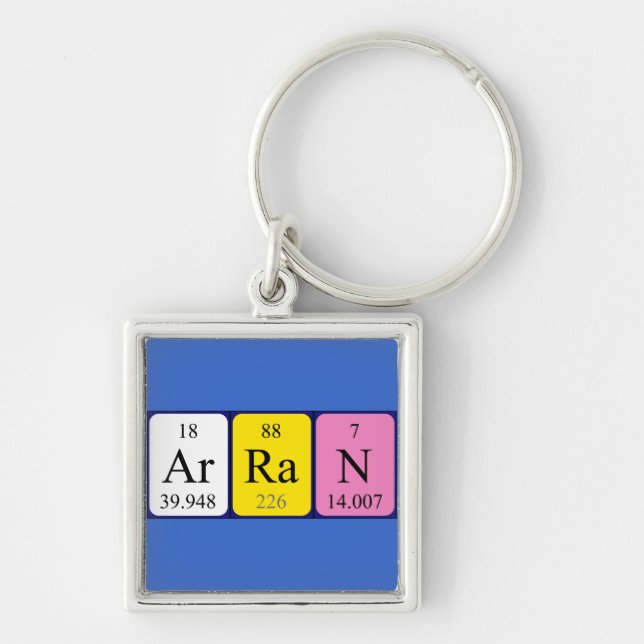 Arran periodic table name keyring (Front)