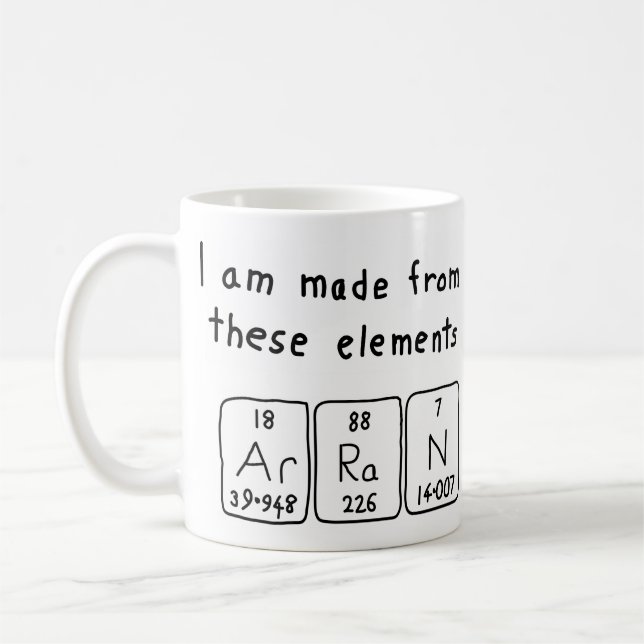Arran periodic table name mug (Left)