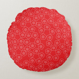 Arranged a traditional Japanese casual kimono patt Round Cushion