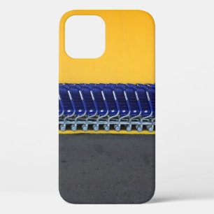 Arranged blue grocery carts iPhone 12 case