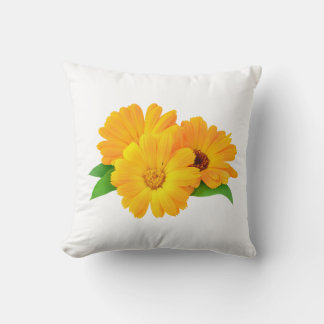 Arranged Calendula Flowers Cushion