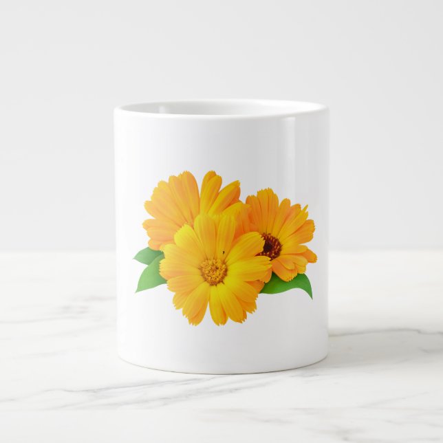 Arranged Calendula Flowers Large Coffee Mug (Front)