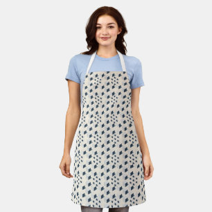 Arranged striped and solid isometric cubes apron