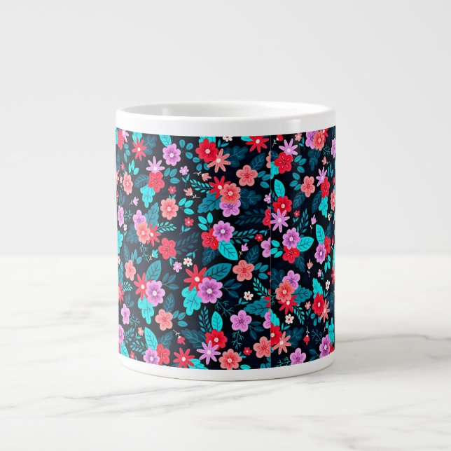 Arrangement Ditsy Floral Background- Large Coffee Mug (Front)