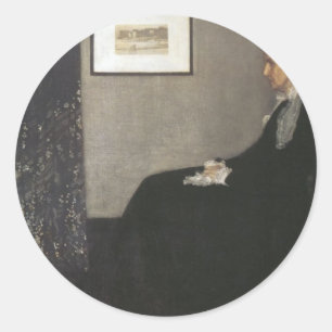 Arrangement in Grey and Black - Whistler's Mother Classic Round Sticker