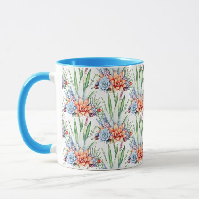 arrangement of vibrant succulent plants mug (Left)