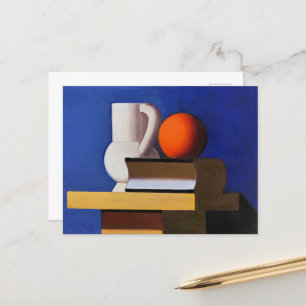 Arrangement with White Jug, Orange, Book Postcard