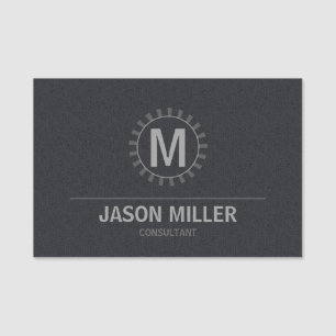 Array and Line Monogram Professional Silver ID313 Name Tag