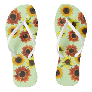 Array Colourful Sunflowers Flowers FlipFlops