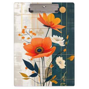 Array of Flowers on Mixed Media Clipboard
