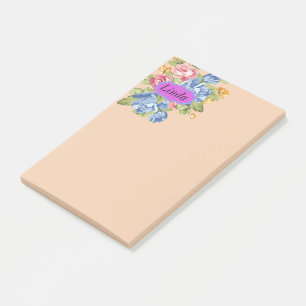 Array Of Flowers With Name Plate Post-it Notes