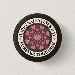 Array of Hearts Forever Together Valentine 3 Cm Round Badge