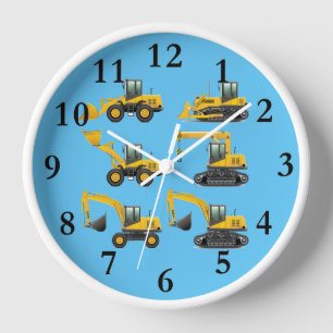 Array of Heavy Construction Equipment round clock