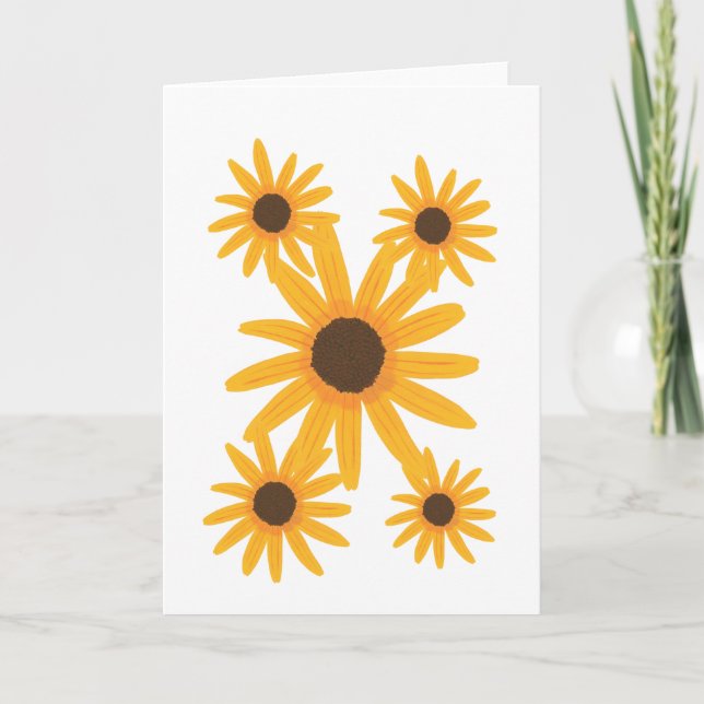Array of Yellow Sunflowers on Greeting Cards (Front)