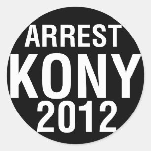 Arrest KONY 2012 round sticker