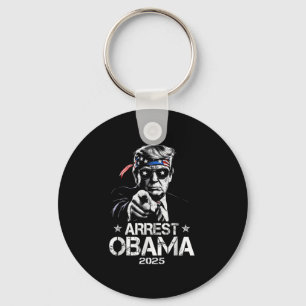Arrest Obama 2025 Usa Flag Design For Men Women Key Ring