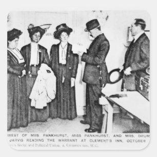 Arrest of Mrs Pankhurst Square Sticker