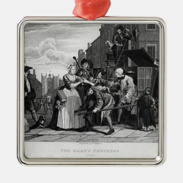 Arrested for Debt, plate V Metal Tree Decoration (Front)