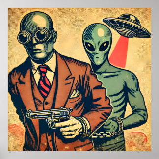 'Arresting an alien' Poster